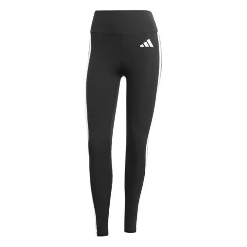 adidas Damen Optime Essentials 3 Stripes 7/8 Leggings, Black/White, XS - Damenhosen mit hohem Bund, aus 85 % recyceltem Polyester; CLIMACOOL Technologie sorgt für ein trockenes Tragegefühl und optimale Bewegungsfreiheit.