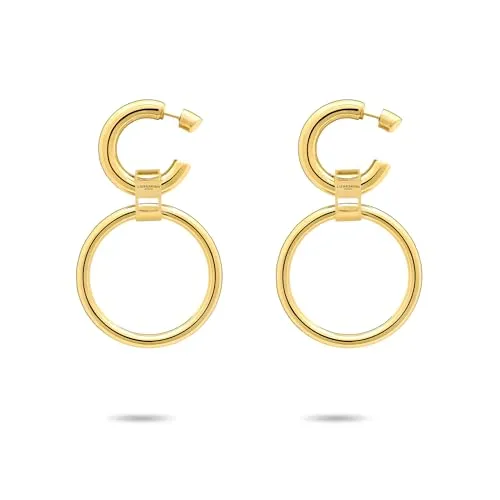 Liebeskind Berlin Creole LJ-1622-E-51 aus Edelstahl in IP Gold - Ohrringe für Damen, stilvolle Creolen aus poliertem Edelstahl in IP Gold, ideal als Geschenk für jeden Anlass und perfekt kombinierbar mit anderem Schmuck.
