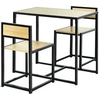 COSTWAY 3-teiliges Küchenbar Stehtisch Set mit 2 Barstühlen