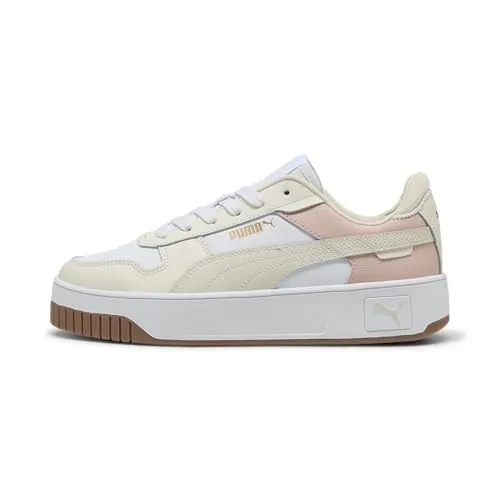 PUMA Damen Carina Street Sneaker - Stilvoller Komfort in White-Alpine Snow-Frosted Ivory - Damen-Sneaker mit hochwertigem Leder-Obermaterial und Gummi-Sohlen für optimalen Komfort und Langlebigkeit. Perfekt für lässige Outfits!