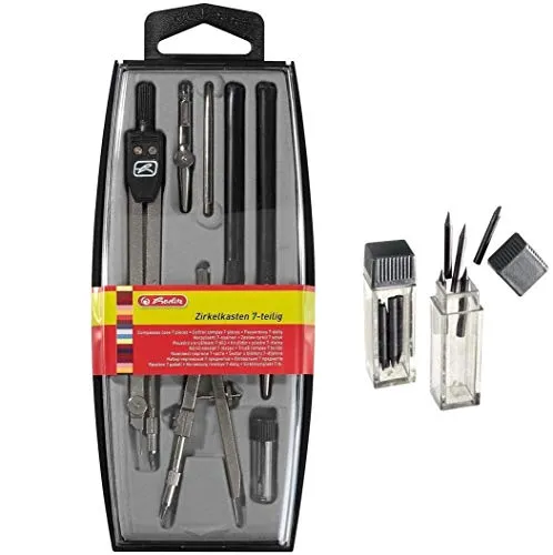 Herlitz Zirkelkasten / 7tlg. + 10 Extra Ersatzminen