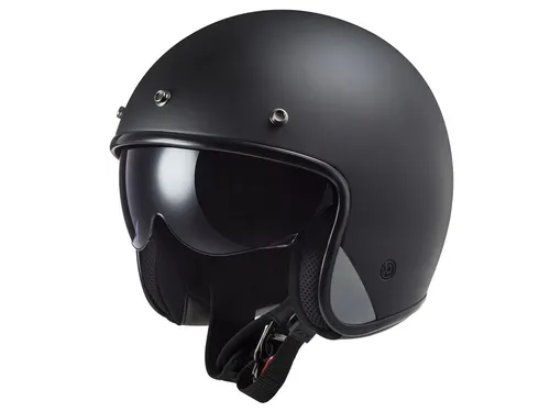 LS2 Jet-Motorradhelm BOB II SOLID Matt Black, M - Motorradhelm aus Tri-Composite-Fasern, extrem leicht mit nur 1000 g, bietet optimale Sicherheit und Komfort für jeden Fahrer. ECE 22.06 zugelassen.