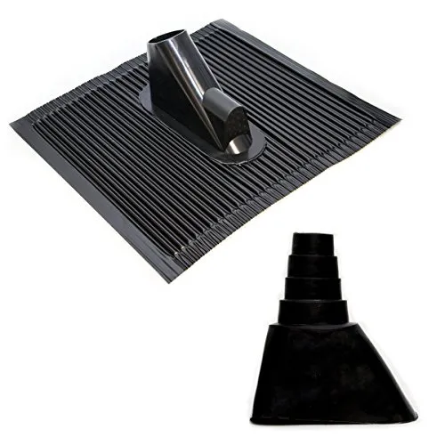 Premium X Dachabdeckung mit Kabeleinführung - Aluminium-Dachabdeckung für Ziegeldächer, extrem flexibel und UV-beständig – ideal für SAT-Dachsparrenhalter mit universeller Gummimanschette.