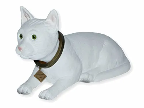 Wackel Figur Katze weiß groß - Dekofigur mit Wackelkopf - Figuren & Skulpturen: 19 cm große Wackelfigur in Katzenform aus hochwertigem Kunststoff, ideal für eine verspielte Deko in Ihrem Zuhause.