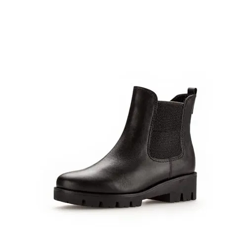 Gabor Damen Chelsea Boots - Übergangsstiefel für Damen - Wanderschuhe in elegantem Schwarz, warm gefüttert und mit praktischem Reißverschluss für optimalen Tragekomfort.
