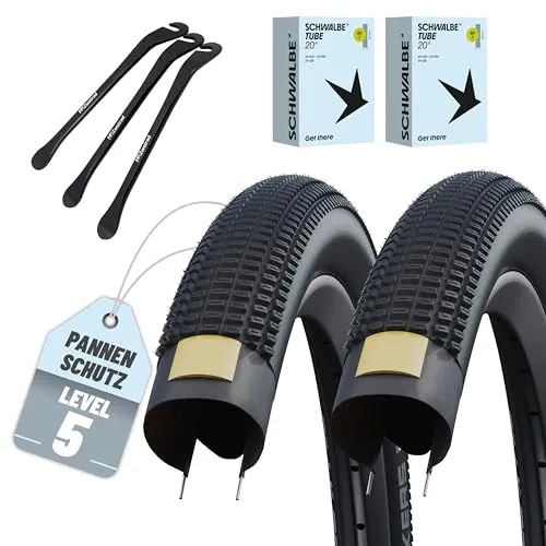 2er Set Schwalbe Fahrradreifen Billy Bonkers 20x2,00 Zoll - Hochwertige Performance für BMX und Pumptrack – optimierter Grip und leichtes Abrollen dank innovativer Blockstruktur. Inklusive 3 stabilen Metall-Reifenhebern für einfache Montage und Demontage.