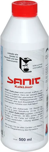 SANIT Kalklöser 500ml - Kraftvoller Entkalker - Entkalker auf Ameisensäurebasis für Haushaltsgeräte und Gastronomie. Mit Metallschutz für eine schonende Reinigung ohne Schäden.