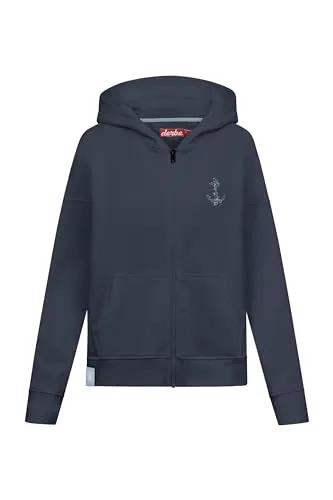 derbe Rosenanker Damen Hoodie - Größe S, Navy - Kapuzenpullover für Damen aus hochwertigem French Terry, extra weich mit durchgehendem Reißverschluss und praktischen Känguru-Taschen.