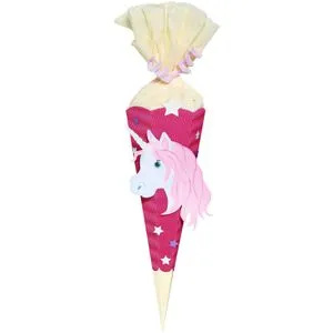 Ursus Schultüte 9860002, Mini, Einhorn, Bastelset, für Mädchen, eckig, 41 cm