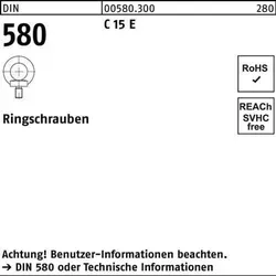 Ringschraube DIN 580 M36 C 15 - 1 Stück - Hochwertige Ringschraube nach DIN 580 für vielseitige Anwendungen. Ideal zum sicheren Heben und Befestigen. Robuste Qualität für zuverlässigen Einsatz.