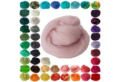 maDDma 25g Filzwolle / Märchenwolle, Nass- u. Trockenfilzen, Farbwahl Bastelgarn, rosa