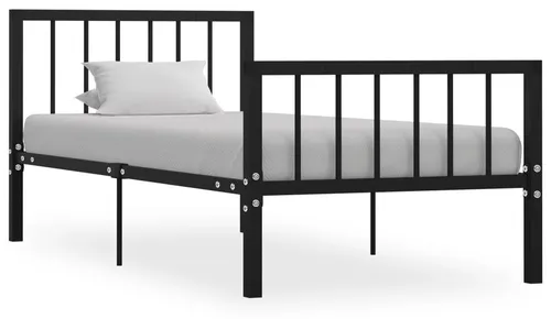 Bettgestell Schwarz Metall 100 × 200 cm