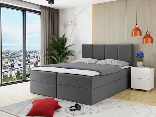 MIRJAN24 Boxspringbett Rebos 180x200 cm - Boxspringbett mit zwei Bettkästen und hochwertigem Topper für optimalen Schlafkomfort, ideal für Paare und kleine Schlafzimmer.