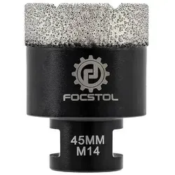 Fliesenbohrer Diamant Vakuumgelötet M14 für Keramik und Marmor 45mm - Der Fliesenbohrer Diamant Vakuumgelötet M14 ist ideal für präzises Bohren in Keramik und Marmor. Mit einem Durchmesser von 45 mm und einer speziellen Diamantkörnung sorgt er für saubere Schnitte und lange Lebensdauer. Perfekt für Winkelschleifer.