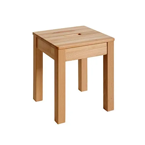 Krok Wood Hocker mit Eingriff Tomas aus Massivholz in braun von Krok Wood
