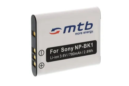 mtb more energy Akku für Sony NP-BK1 Kamera-Akku kompatibel mit Akku-Typ NP-BK1 780 mAh (3,6 V)