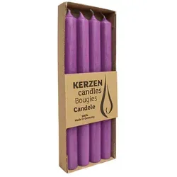 RUSTIC-Stabkerzen Erika, WENZEL, 250/22 mm, Brenndauer ca. 10h, 4 Stück
