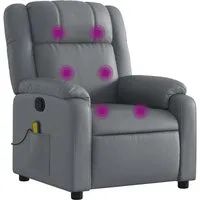 vidaXL Massagesessel Relaxsessel Grau Kunstleder mit Vibrationsfunktion - Erleben Sie Entspannung pur in diesem bequemen Massagesessel! Mit manueller Liegefunktion und 6 Massagepunkten für gezielte Massage. Kunstlederbezug sorgt für Langlebigkeit und einfache Reinigung.