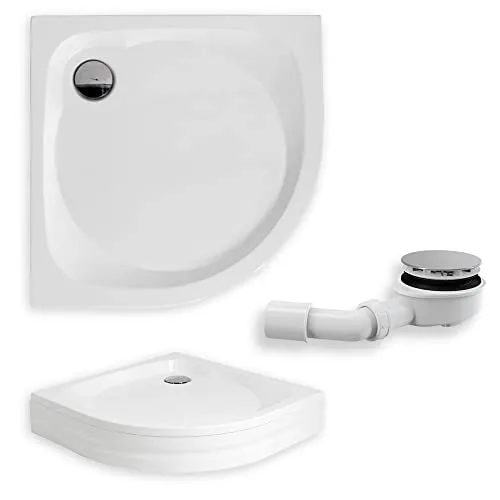 KOLMAN Duschwanne 90x90 cm Viertelkreis, Weiß in weiß von Kolman