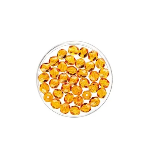 Glorex Glasschliffperlen 6mm topas, 50 Stück  Glas