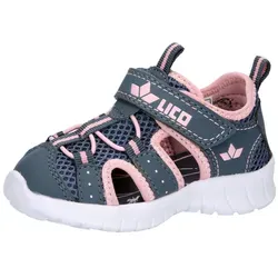 Lico Unisex Kinder Melis Vs Lauflernschuhe, Grau Rosa, 33 EU - Sneaker für Mädchen mit flexiblem Gummisohle und praktischem Klettverschluss, ideal für erste Schritte und aktive Abenteuer.