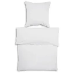 Janine Bettwäsche PIANO 0125, 2-teilig aus Soft-Seersucker in weiß von Janine