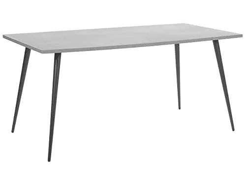 Produktbild Moderner Esstisch in Betonoptik grau mit schwarzem Metallgestell 160 x 80 cm