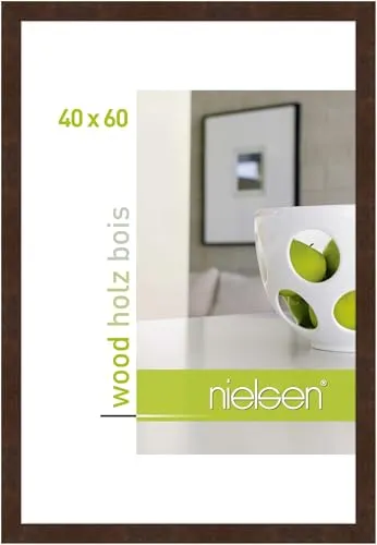 nielsen Bilderrahmen 40 x 60 cm aus Holz in Palisander - Moderner Holzrahmen für Fotos und Poster, mit hochwertigem Echtglas und stabiler Rückwand für einfachen Motivwechsel. Ideal für Hoch- und Querformat.