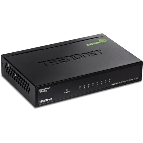 TRENDnet, TEG-S82G, 8-Port Gigabit GREENnet Switch, Ethernet Netzwerk Switch, 8 Gigabit Ethernet 10-100-1000Mbps Ports, 16Gbps Switching Kapazität