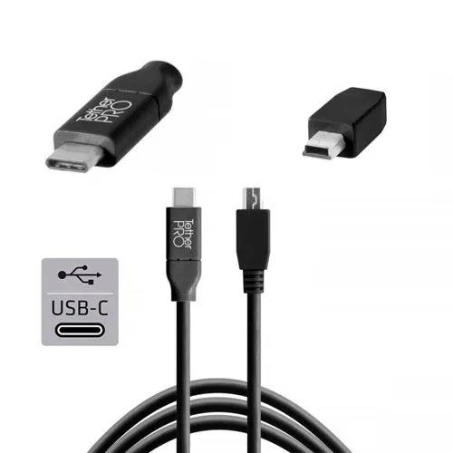 Tether Tools USB-C zu 2.0 Mini B 5-Pin 4,60m schwarz - Technik – Ideal für Fotografen: 4,6 m langes TetherPro Kabel mit reversiblem USB-C-Anschluss für eine schnelle und störungsfreie Datenübertragung.