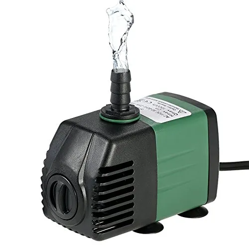 Decdeal Wasserpumpe, 1500 l/h, 25 W, tauchfähig, für Tischbrunnen, Aquarien, Pond Water Gardens und Hydroponik-Systeme, mit 2 Düsen AC 220 – 240 V