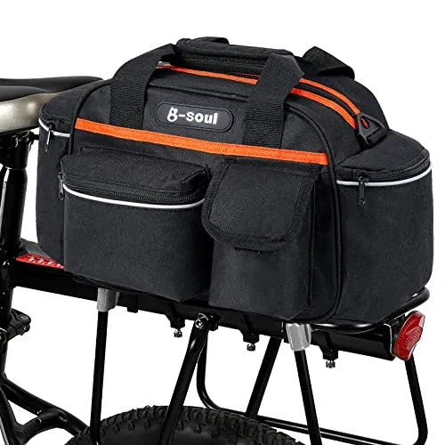 Luckits Fahrrad Gepäckträger Tasche, 13L Multifunktionale Packtasche für Fahrrad Sitz Outdoor Fahrrad Korb Schulter Handtasche Mountain Road Fahrrad Radfahren Rücksitztasche, Schwarz
