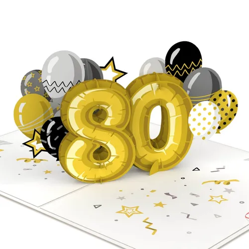 papercrush Geburtstagskarte 80. Geburtstag Pop-Up Karte