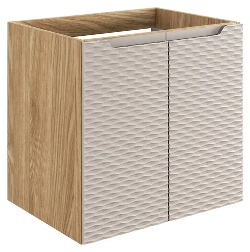 Badezimmerschrank Für Waschbecken 60 Cm Beige Eiche 2 Türen