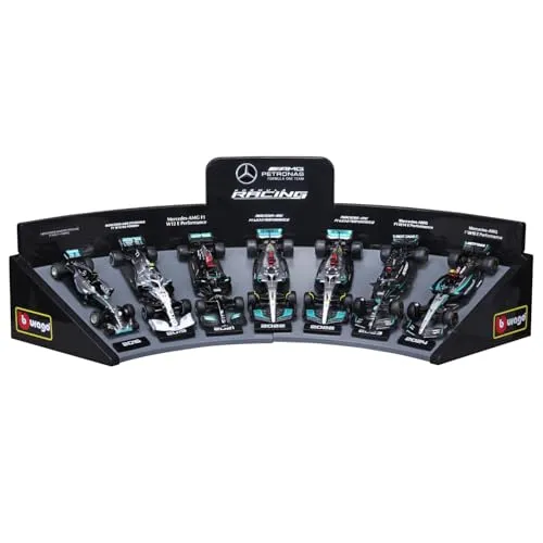 Bburago 1:43 F1 Mercedes AMG Set Mit Display Ständer