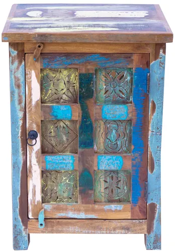 Vintage Beistellschrank Modell 57 in blau von Guru-Shop