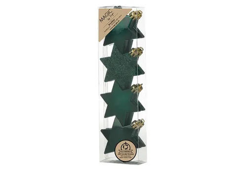MAGIC by Inge Christbaumschmuck, Christbaumschmuck Sterne 6cm Kunststoff 8er Set - Noble Green