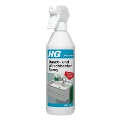 HG International B.V. HG Dusch- und Waschbeckenspray, Badreiniger, Innen, täglich, Duschreiniger für Waschbecken, Kunststoff-Duschkabinen und geflieste Wände, 500 ml - Flasche 147050105