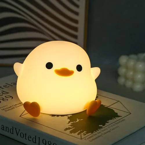 JOFLVA LED Nachtlicht Kinder,Silikon Ente Nachttischlampe mit Dimmbar + Timer, LED-Fütterungsnachtlicht Schlafzimmer Dekorationen, Geburtstagsgeschenke für Kinder Babys Frauen Mädchen Jungen