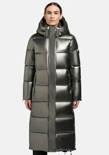 KHUJO Hedd Shiny-YM Steppmantel - Funktionsjacken, eleganter, wasserdichter Wintermantel in Shiny-Optik mit abnehmbarer Kapuze und praktischem 2-Wege-Reißverschluss für optimalen Komfort an kalten Tagen.
