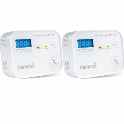 NEMAXX® 2-Pack CM18 Kohlenmonoxid-Melder – 10 Jahre Sicherheit
