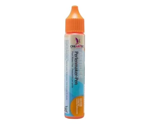 Artidee CREARTEC Perlenmaker Pen - Orange - zum Gestalten von dekorativen 3D Farbperlen auf Textilien, Holz, Pappe, Leder, Glas, Keramik - 30ml - Made in Germany
