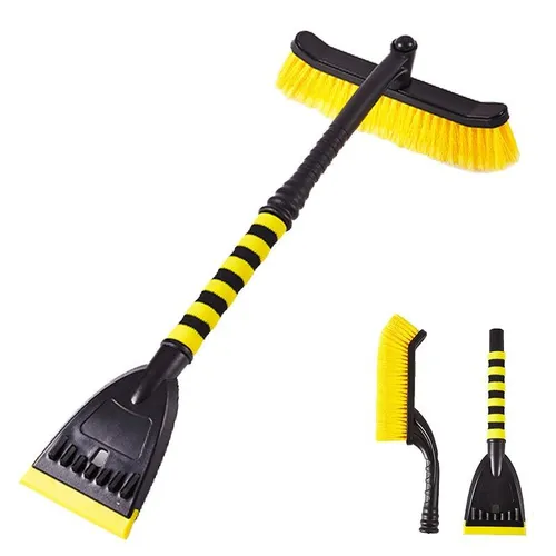 Zimilo Auto-Schneeschieber & Eiskratzer 2-in-1 – Leicht, Kompakt & Lackschonend, Gelbschwarz