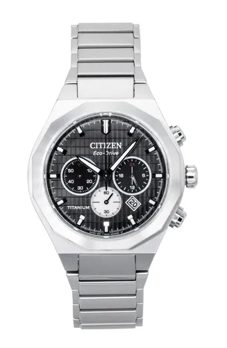 Citizen Herrenuhr Titan Solar Chrono CA4690-51E - Armbanduhr mit Chronograph und Datumsanzeige, aus hochwertigem Titan mit Saphirglas, wasserdicht bis 100 m – ideal für aktive Herren.