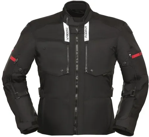 Modeka Raegis Motorrad Textiljacke, schwarz, Größe S - Wasserdichte und atmungsaktive Motorradjacke mit herausnehmbarer Reissa Membrane und Thermofutter, ideal für alle Wetterbedingungen.