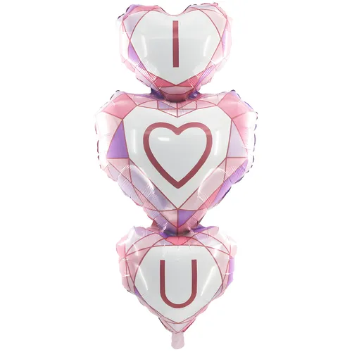 3-fach Herz Luftballons Valentinstag Love Liebes Folienballon Hochzeit Verlobung