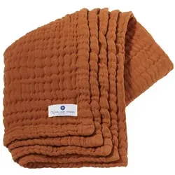 Babydecke Musselin von Nordic Coast - Vielseitige Puckdecke (Zimt, 80x80cm) - Baby Pucktücher – Atmungsaktive Musselindecke, ideal als Zudecke im Kinderwagen oder Stilltuch, pflegeleicht und Oeko Tex zertifiziert.