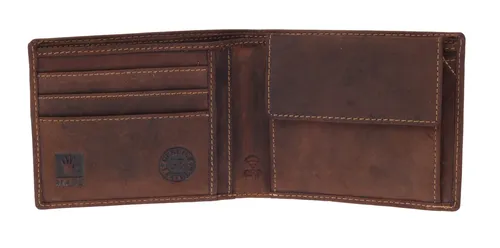 Greenburry Vintage RFID Geldbeutel - Hochwertige Leder Geldbörse in Braun - Herren-Geldbörsen mit RFID-Schutz, ideal für sicheres Bezahlen und stilvolles Auftreten, Maße: 13 x 10 x 2,5 cm.
