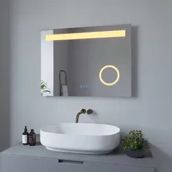 Badspiegel mit LED-Beleuchtung 80x60 cm - Dimmbar und Energiesparend - Moderner Badspiegel mit LED-Beleuchtung, Anti-Beschlag-Funktion und Memory-Funktion. Ideal für präzise Kosmetikarbeiten und ein angenehmes Lichtambiente. Perfekt für Ihr Badezimmer.