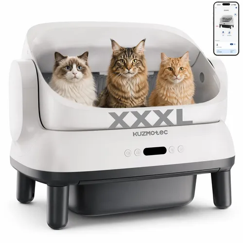 GUNJI® XXL 120L Halbgeöffnetes selbstreinigendes Katzenklo